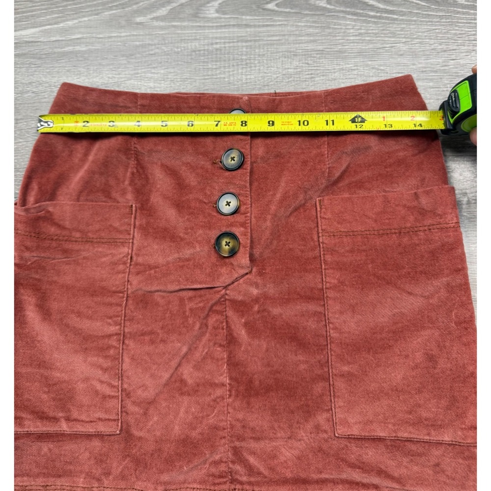 BDG Urban Outfitters Rust Corduroy Mini Skirt Button Front Pockets Small - Picture 6 of 6